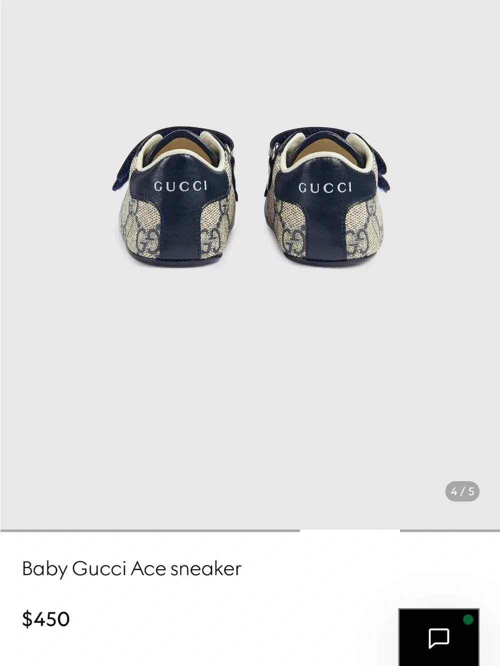 Gucci baby shoes Ace GG Supreme blue and grey bootie 18 size